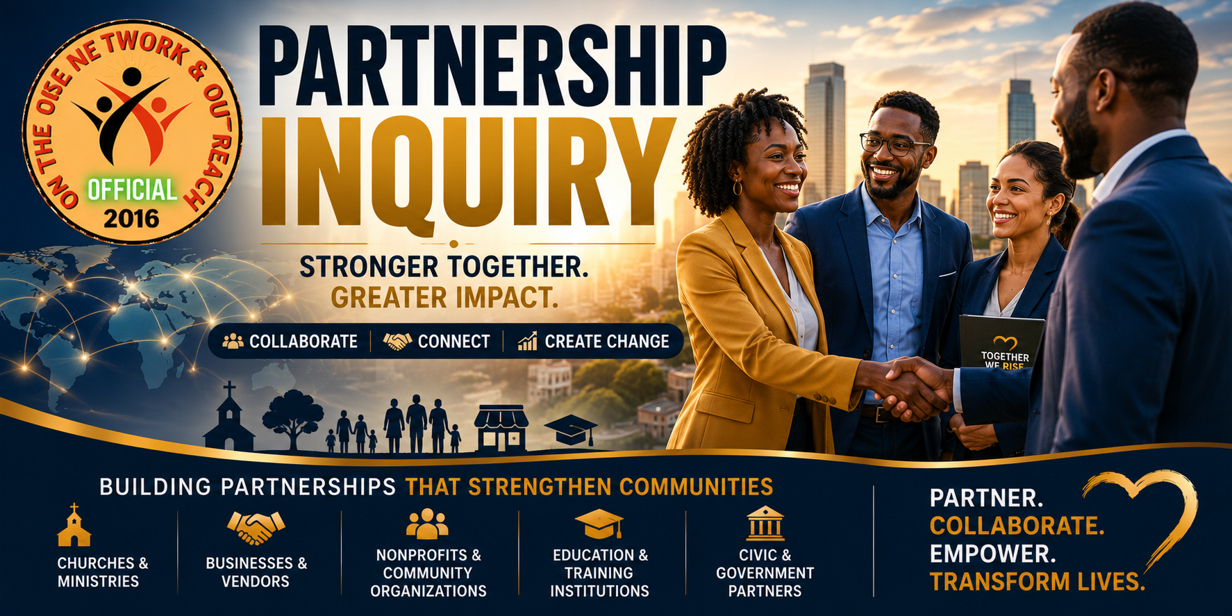 OTR Community Partnership Inquiry — organizations collaborating to strengthen communities through service, education, leadership, and shared purpose